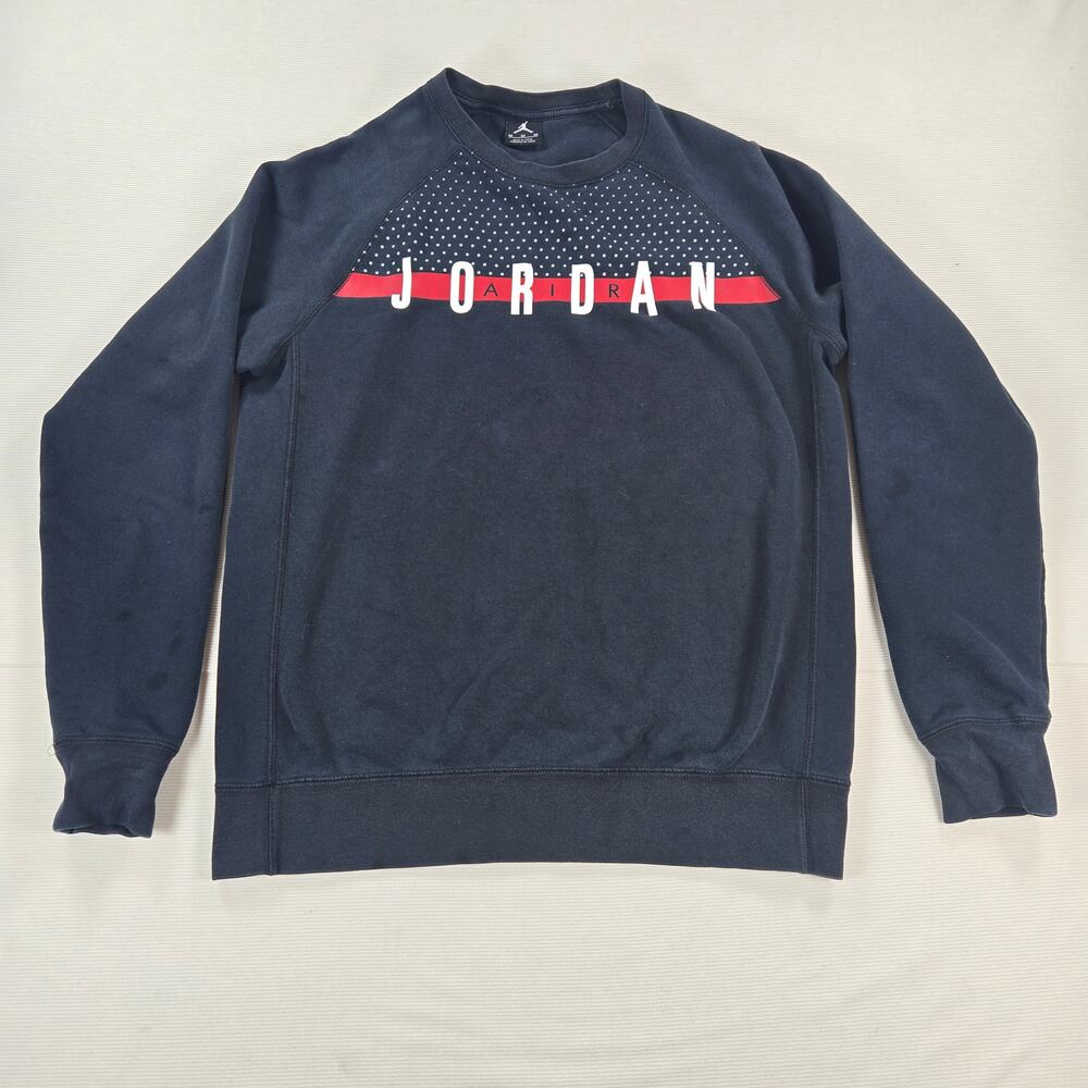 Nike Air Jordan Seasonal Graphic Black Crewneck Sweatshirt Men's Size Medium